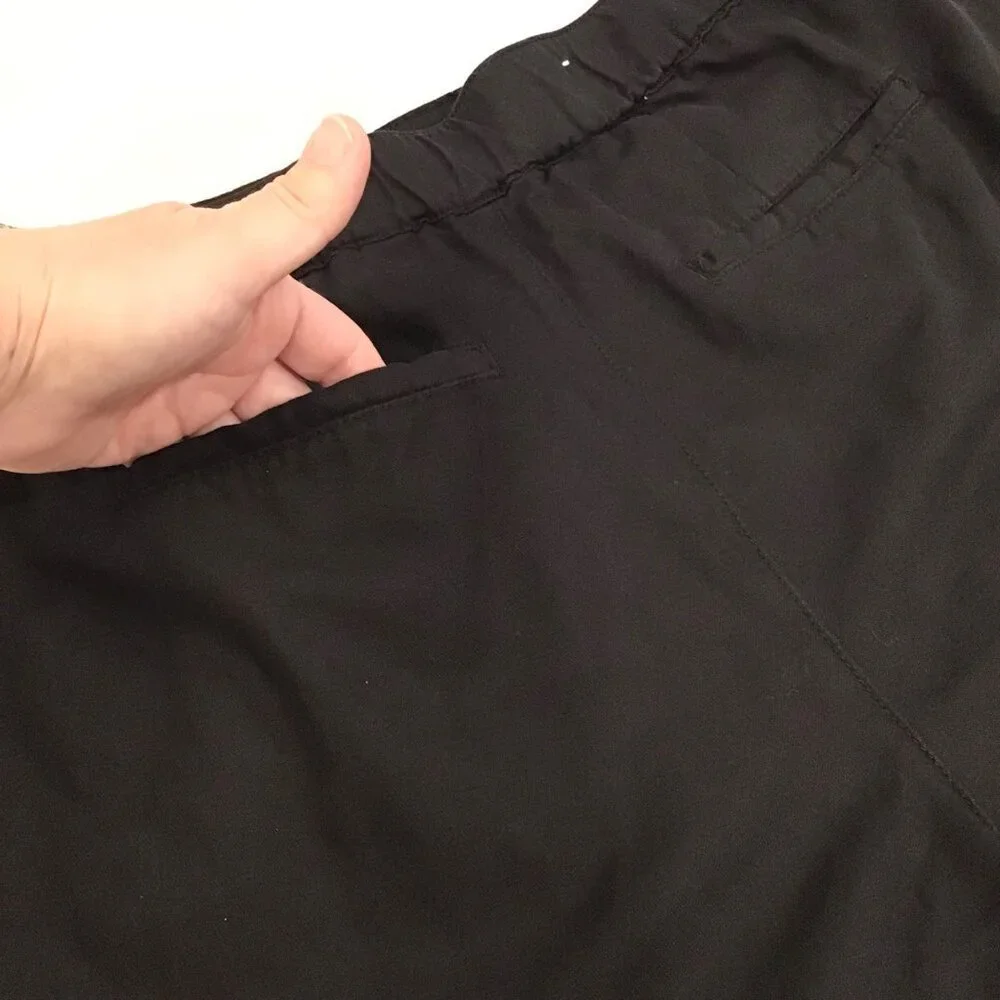 Joie Medium Pleated Linen Blend Women’s Black Shorts High Rise Pockets